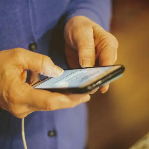 Smart phone with chat application open